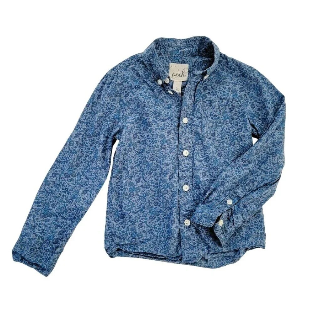 Peek Kids Floral Button Down 4/5 Boys